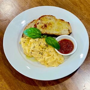 Truffle Scrambled Eggs by Ombra Italian Cafe Chermside
