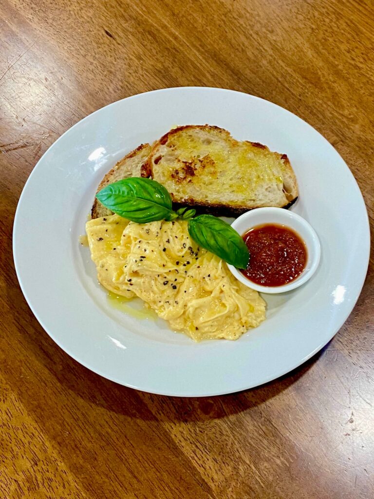 Truffle Scrambled Eggs by Ombra Italian Cafe Chermside
