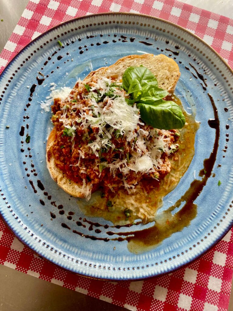 Bolognese on Sourdough from Ombra Italian Cafe Chermside