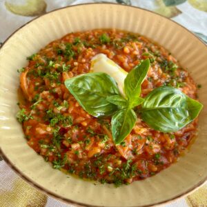 Calabrian Chilli Risotto available at Ombra Italian Newstead and Chermside